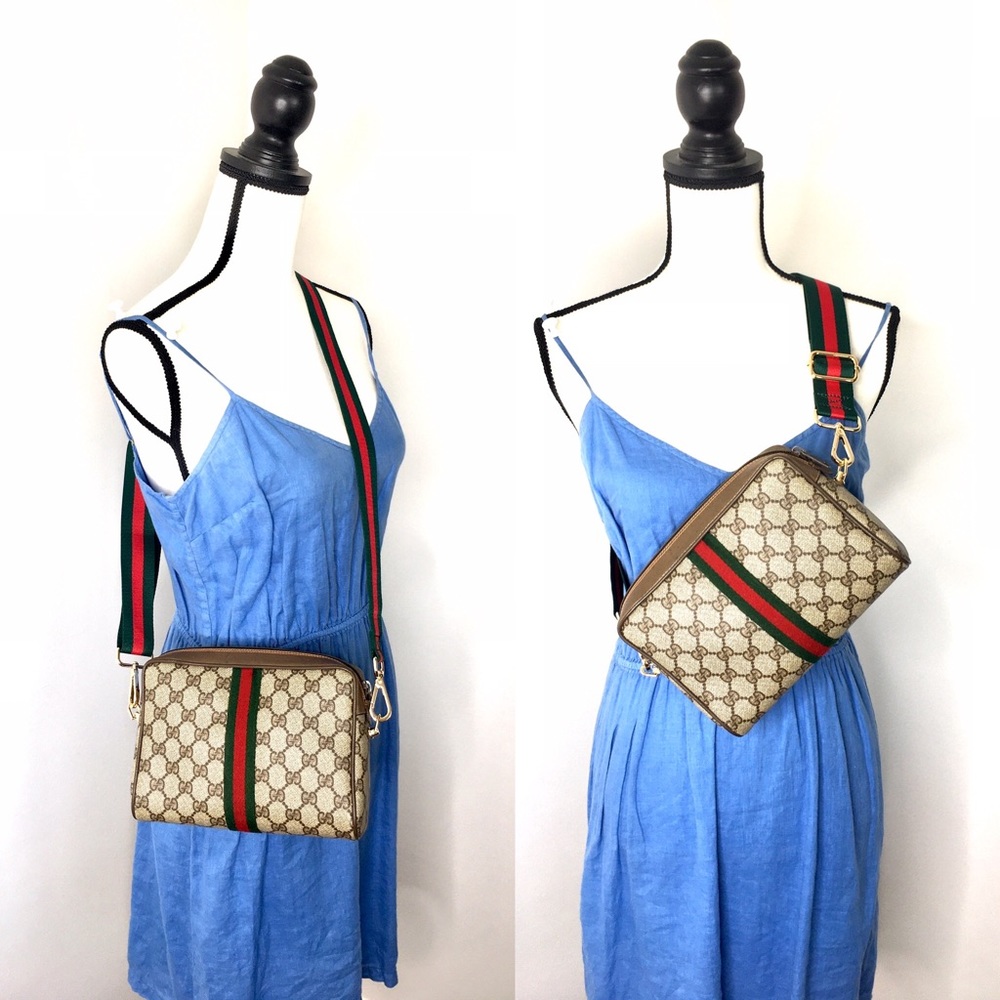 Authentic Gucci brown monogram coated canvas crossbody bag clutch - Picture 3 of 16